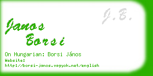 janos borsi business card